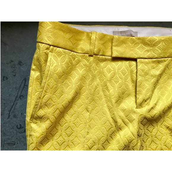 Banana Republic Symona Cropped Jacquard Classy Cotton Stretch Straight Leg Pants - Picture 11 of 12